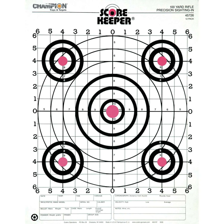 Sporting Goods * | Cheap Champion Sight-In Target 12 Pk