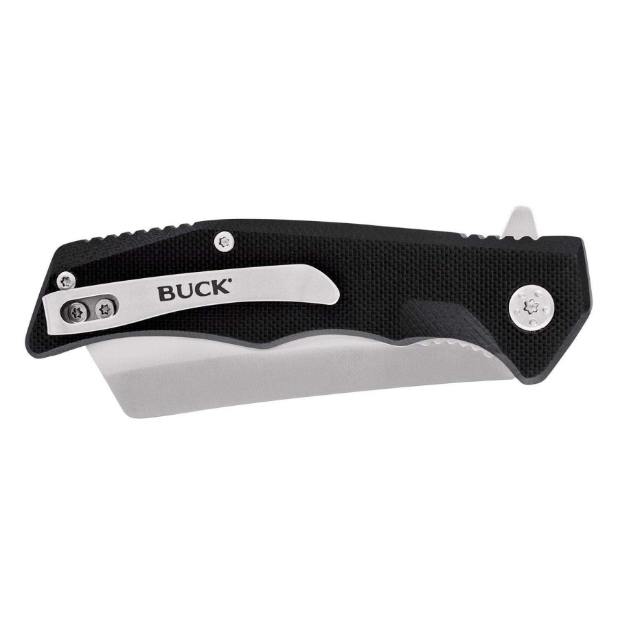 Outdoor * | Discount Buck Knives Trunk Black 7Cr Stainless Steel 6.88 In. Cleaver Pocket Knife