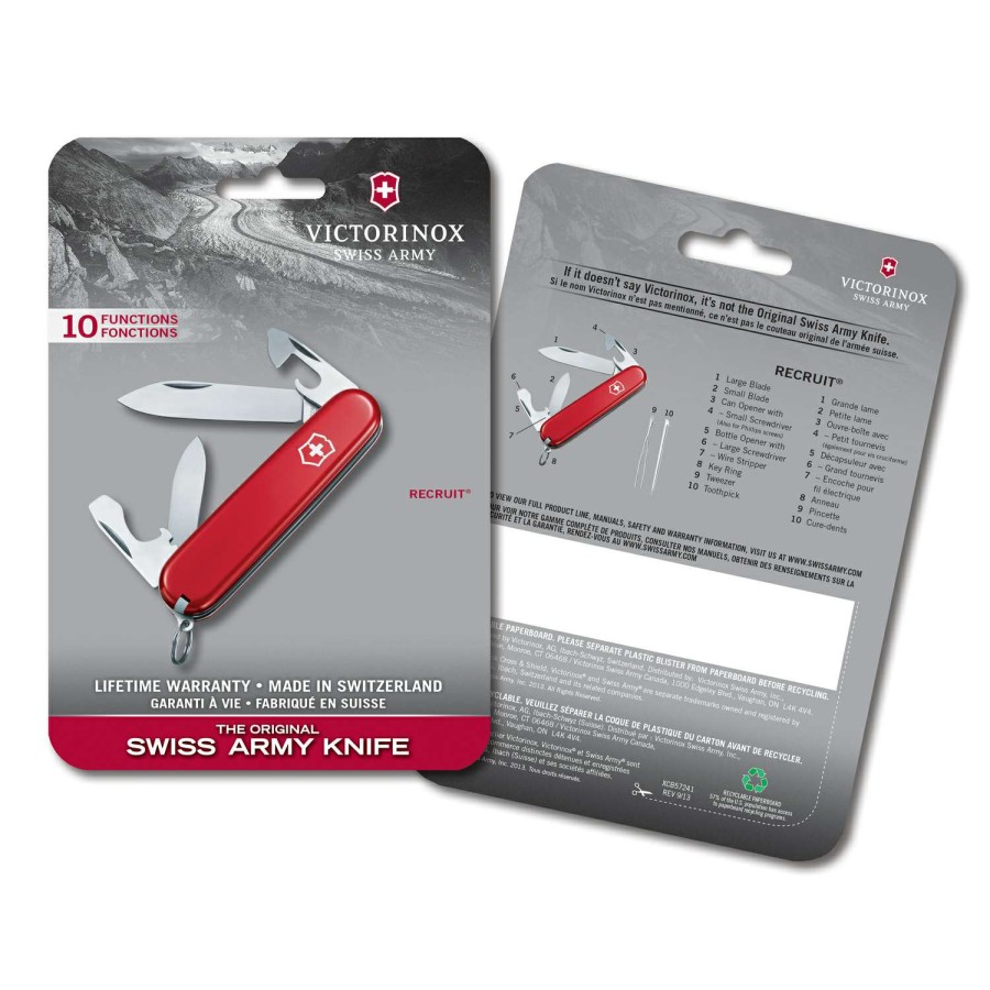 Outdoor * | Discount Victorinox Recruit Red 420 Hc Stainless Steel 3.3 In. Multi-Function Knife