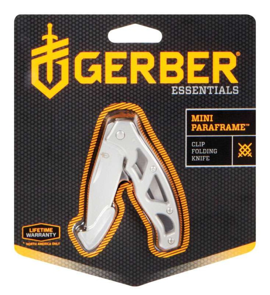 Outdoor * | Cheap Gerber Paraframe Mini Silver High Carbon Stainless Steel 5.25 In. Knife