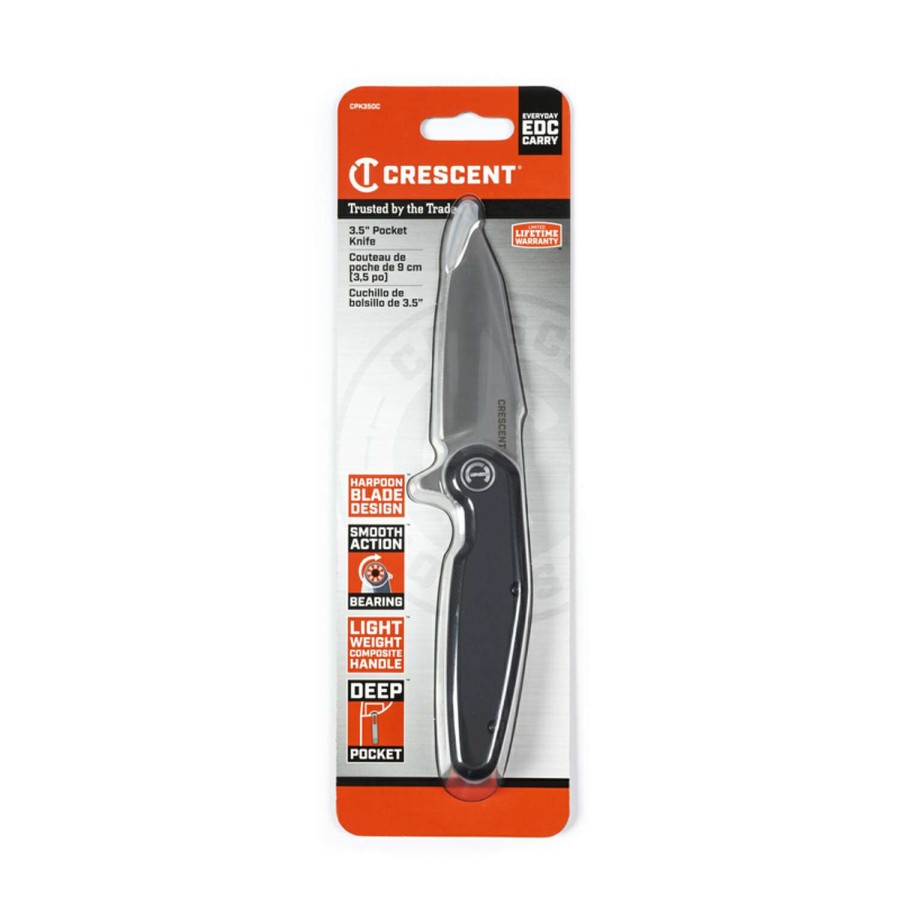 Outdoor * | Discount Crescent Black 5Cr15Mov Stainless Steel 8.5 In. Pocket Knife