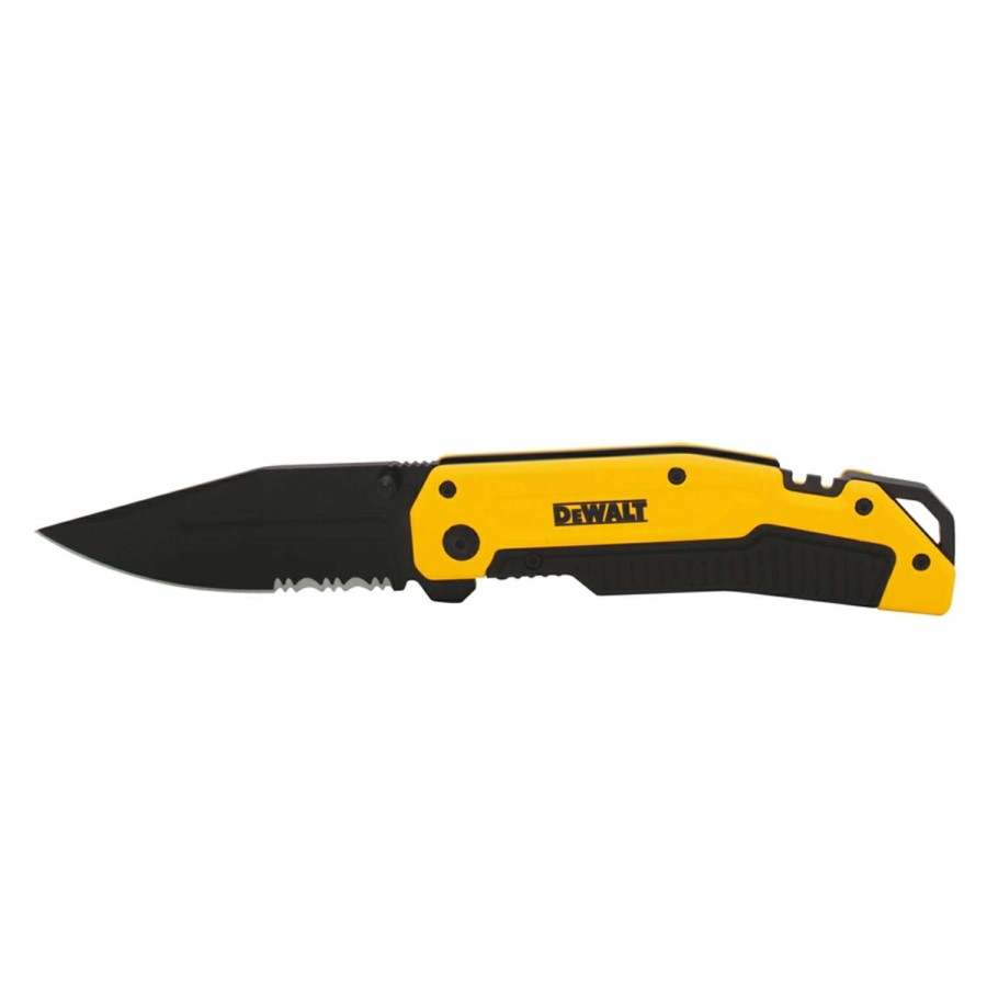 Outdoor * | Wholesale Dewalt Black/Yellow 8Cr13Mov Steel 8 In. Premium Pocket Knife