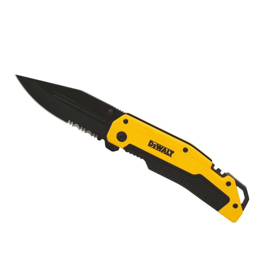 Outdoor * | Wholesale Dewalt Black/Yellow 8Cr13Mov Steel 8 In. Premium Pocket Knife