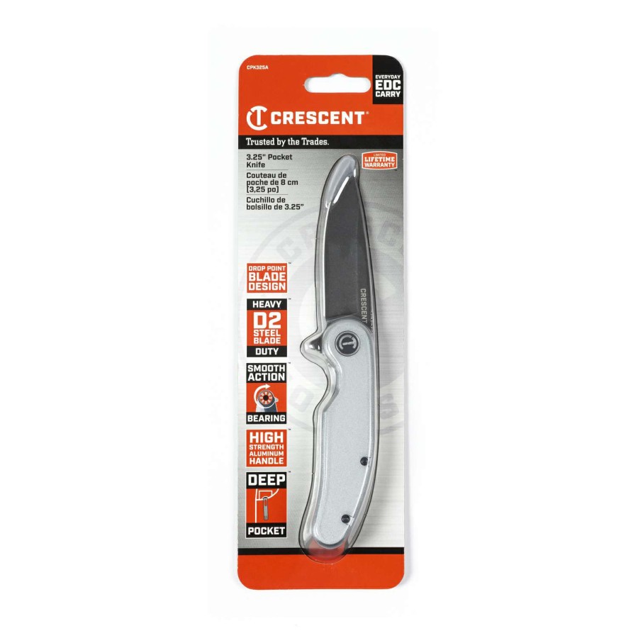 Outdoor * | Cheap Crescent Silver Steel 8 In. Pocket Knife