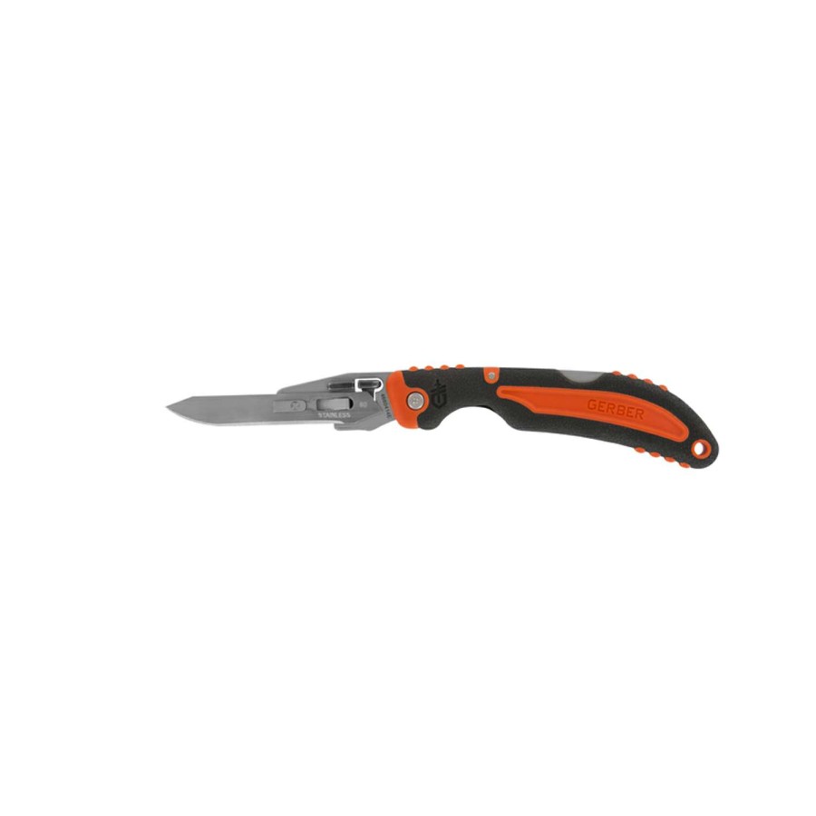 Outdoor * | Sale Gerber Vital Black/Orange Stainless Steel 6.9 In. Folding Knife