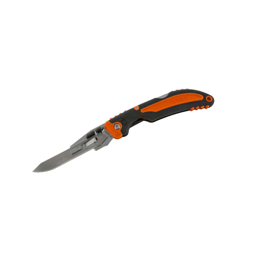 Outdoor * | Sale Gerber Vital Black/Orange Stainless Steel 6.9 In. Folding Knife