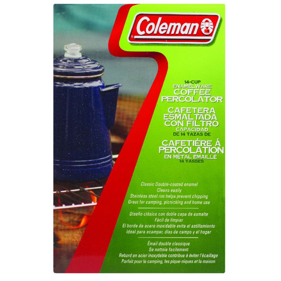 Camping Goods * | Cheap Coleman Blue Stovetop Percolator 9.5 In. H X 6.5 In. W X 8 In. L 1 Pk