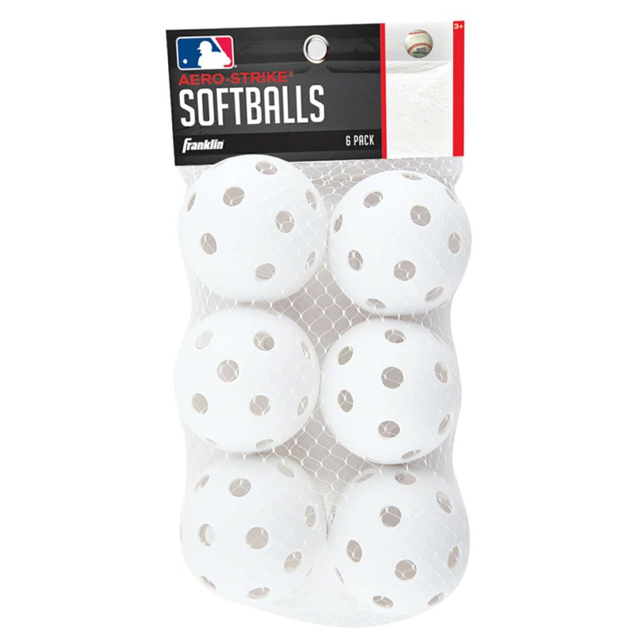 Sporting Goods * | Sale Franklin White Plastic Baseball 6 Pk