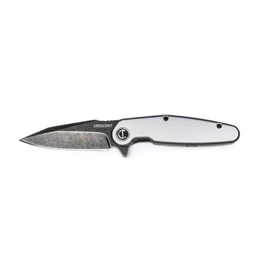 Outdoor * | Discount Crescent Silver Steel 8.5 In. Pocket Knife