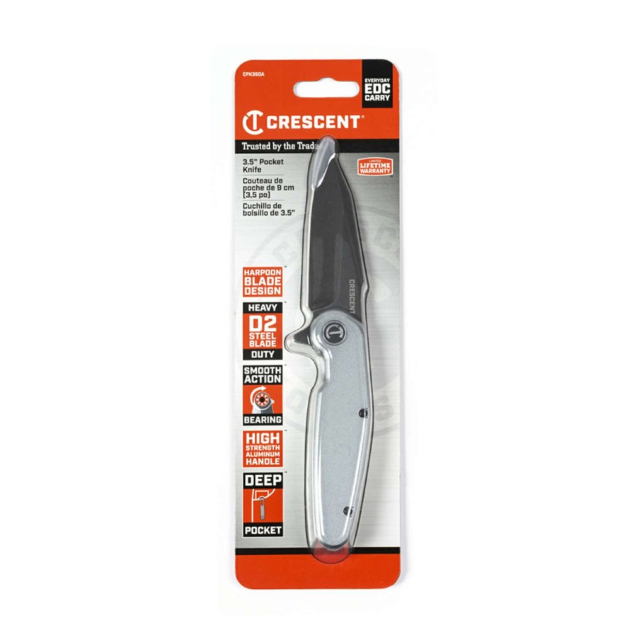 Outdoor * | Discount Crescent Silver Steel 8.5 In. Pocket Knife