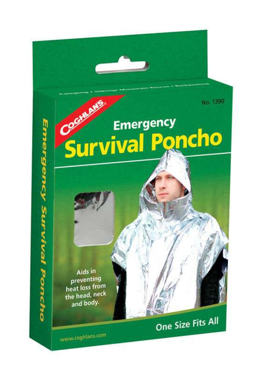 Camping Goods * | Discount Coghlan'S Silver Survival Poncho 5.875 In. H X 42-1/2 In. W X 39 In. L 1 Pk