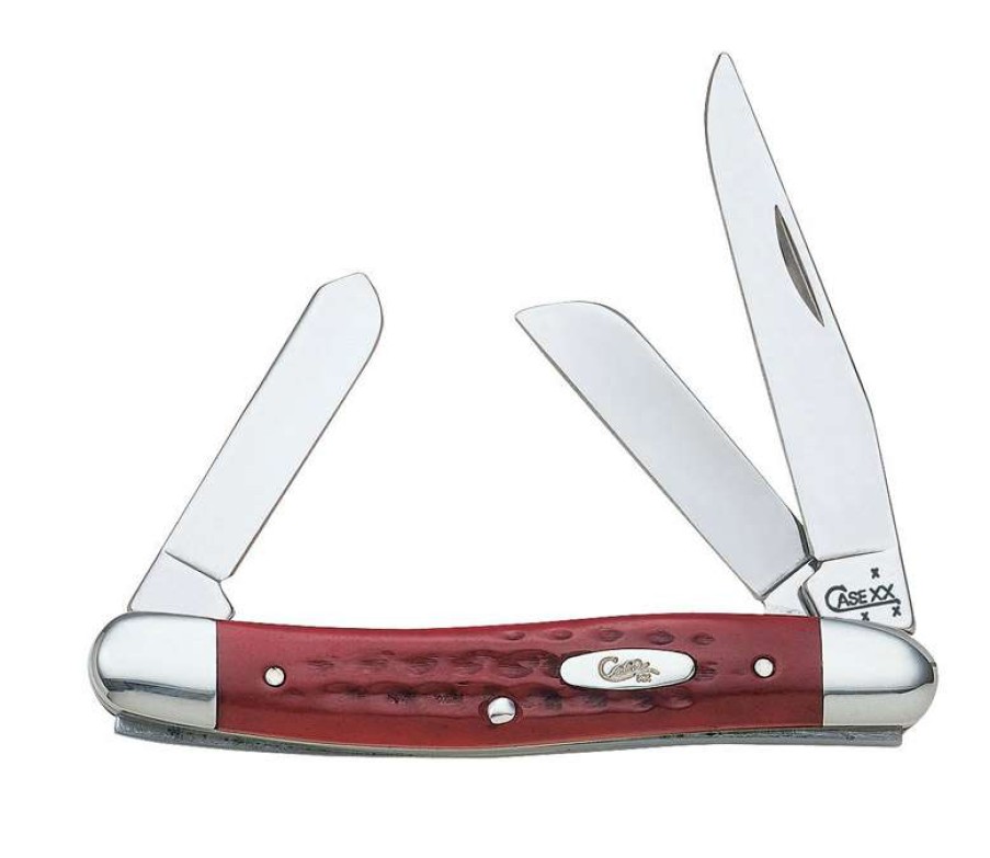 Outdoor * | Sale Case Med Stockman Red Stainless Steel 3.5 In. Pocket Knife