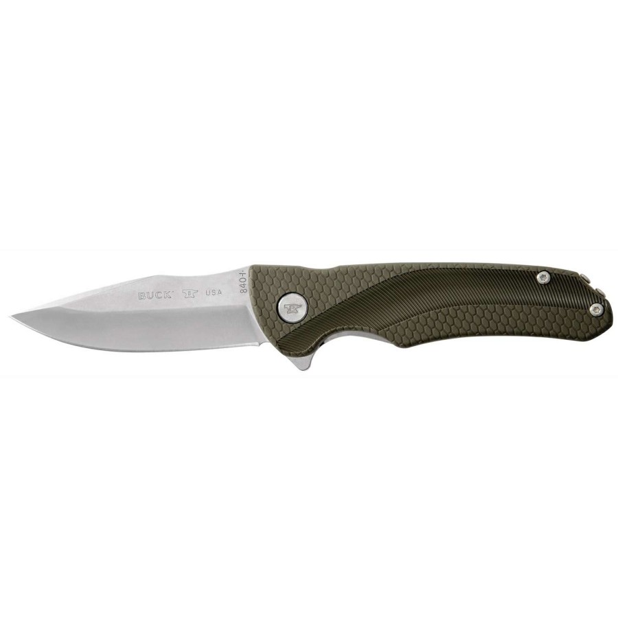 Outdoor * | Sale Buck Knives 840 Sprint Select Green 420 Hc Stainless Steel 7.5 In. Folding Knife