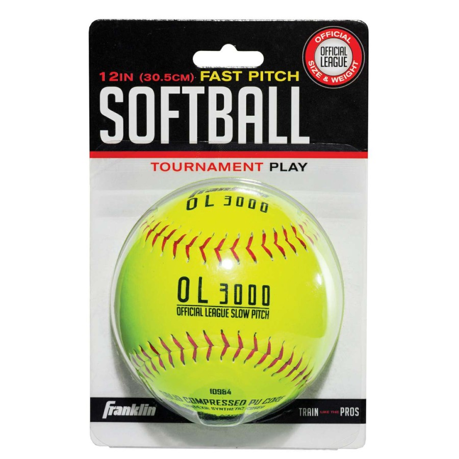 Sporting Goods * | Sale Franklin Fast Pitch Yellow Synthetic Softballs 12 In. 1 Pk