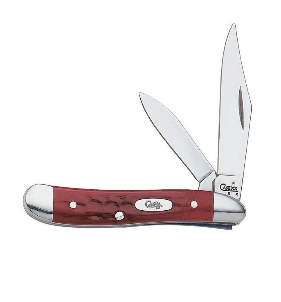 Outdoor * | Sale Case Peanut Red Stainless Steel Pocket Knife