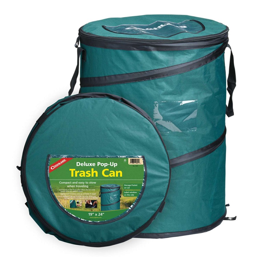 Camping Goods * | Cheap Coghlan'S Deluxe Pop-Up Green Trash Can 24 In. H X 19 In. W X 19.000 In. L 1 Pk