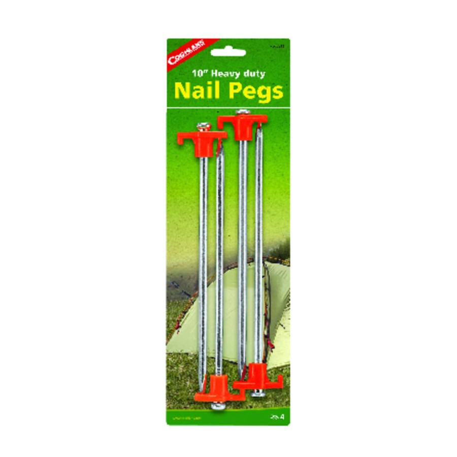 Camping Goods * | Discount Coghlan'S Silver Nail Pegs 13.625 In. H X 4.500 In. W X 10 In. L 4 Pk