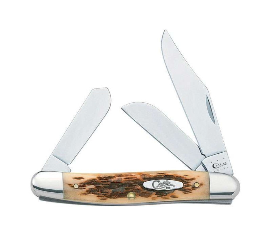 Outdoor * | Cheap Case Stockman Amber Stainless Steel Pocket Knife