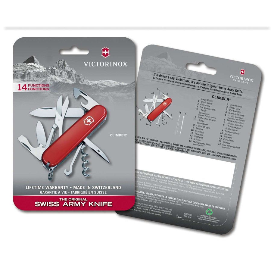 Outdoor * | Wholesale Victorinox Climber Red 420 Hc Stainless Steel 3.5 In. Multi-Function Knife