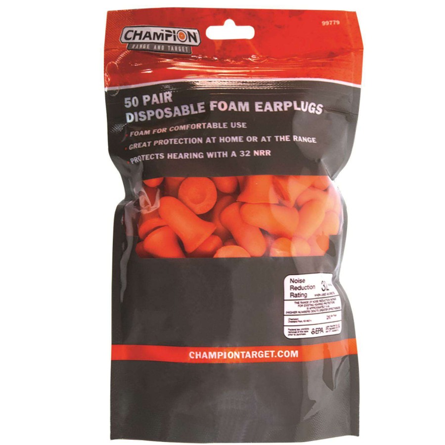 Sporting Goods * | Sale Champion Orange Polypropylene Ear Plugs 1 In.